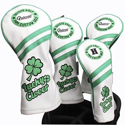 Lucky clover-White Guiote ゴルフヘッドカバー Golf head covers