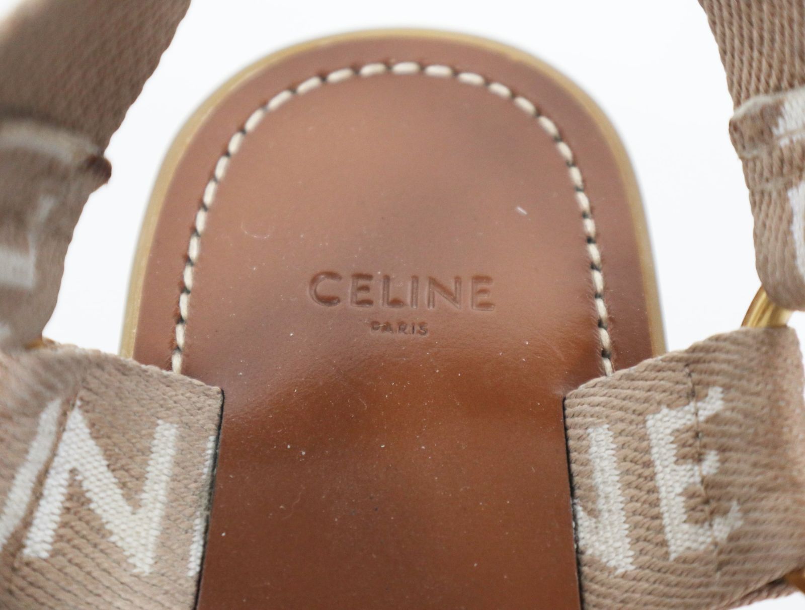 CELINE れレオストラッピーサンダル　36 ブラウンUSED美品セリーヌ CELINE れレオストラッピーサンダル 36 ブラウンUSED美品