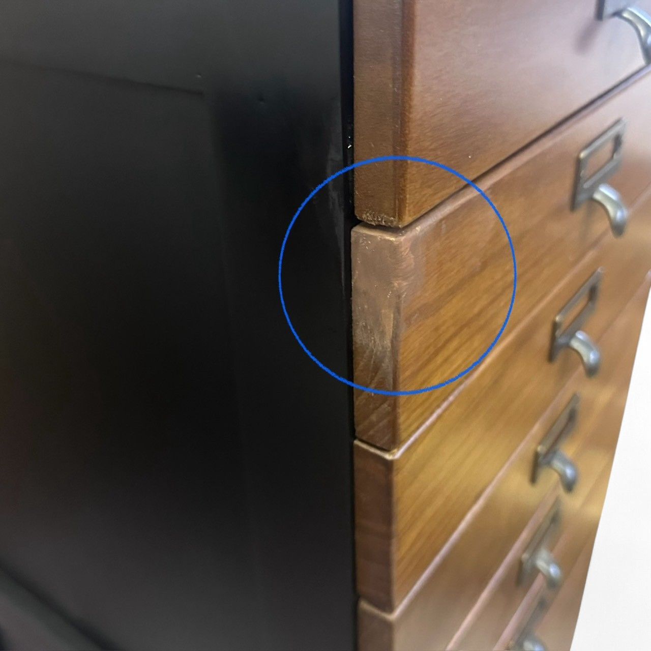 E 天然桐の多段チェスト 9段 キャスター付き B4対応 ブラックブラウン 完成品