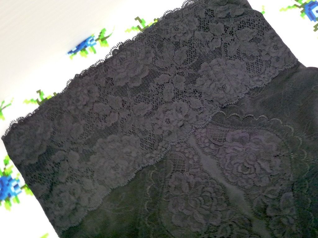 参考41800円 最 補正下着 シャンデール シャルム ハイウエストガードル Size70 ブラック 豪華ストレッチレース ヒップUP _HK3