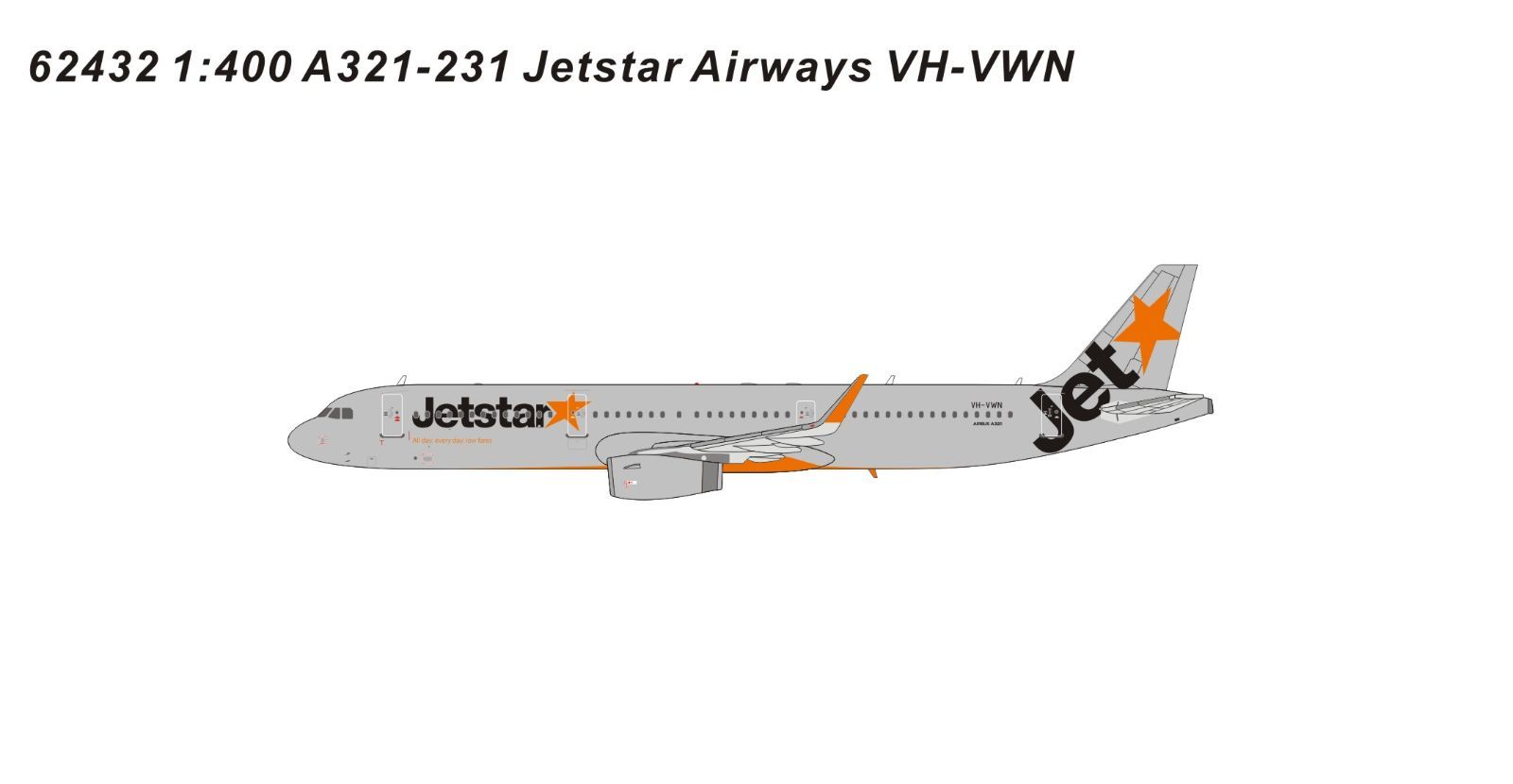 Jetstarジェットスター AIRBUS A321neo 1/400 Jetstar Japan Airbus A321neo JA26LR NG Model 13052 Scale 1
