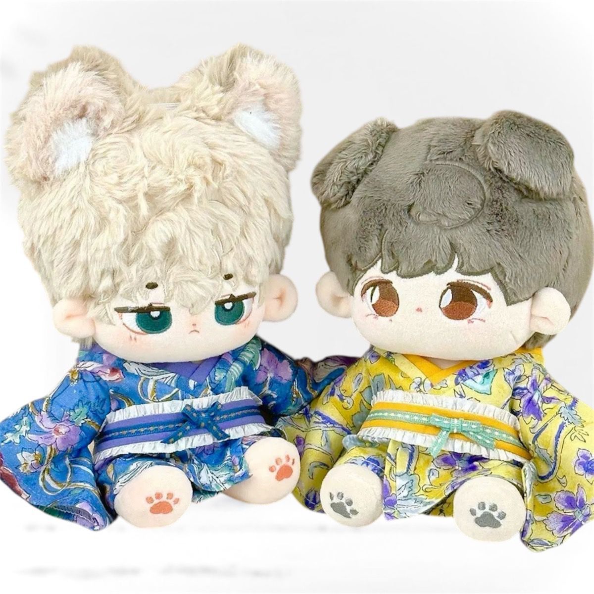 20cm】 ぬい服 かわいい 黄色の浴衣と足袋ソックス 全身セット