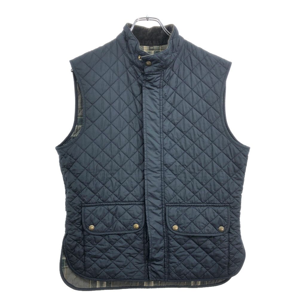 Belstaff ベルスタッフ キルティングベスト バイクウェア モーターサイクル ネイビー メンズ 48 古着 v4534