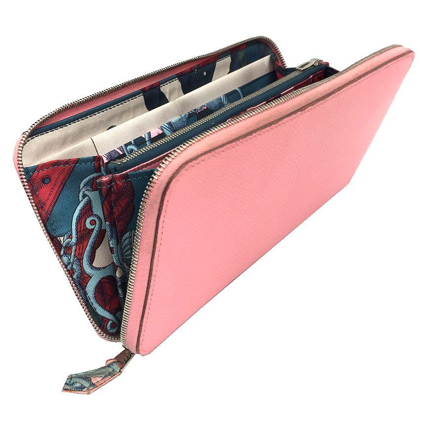 HERMES 長財布 エルメス アザップ ロング シルクイン Della Cavalleria デッラ カヴァッレリア ROSE CONFETTI ピンク aq11596