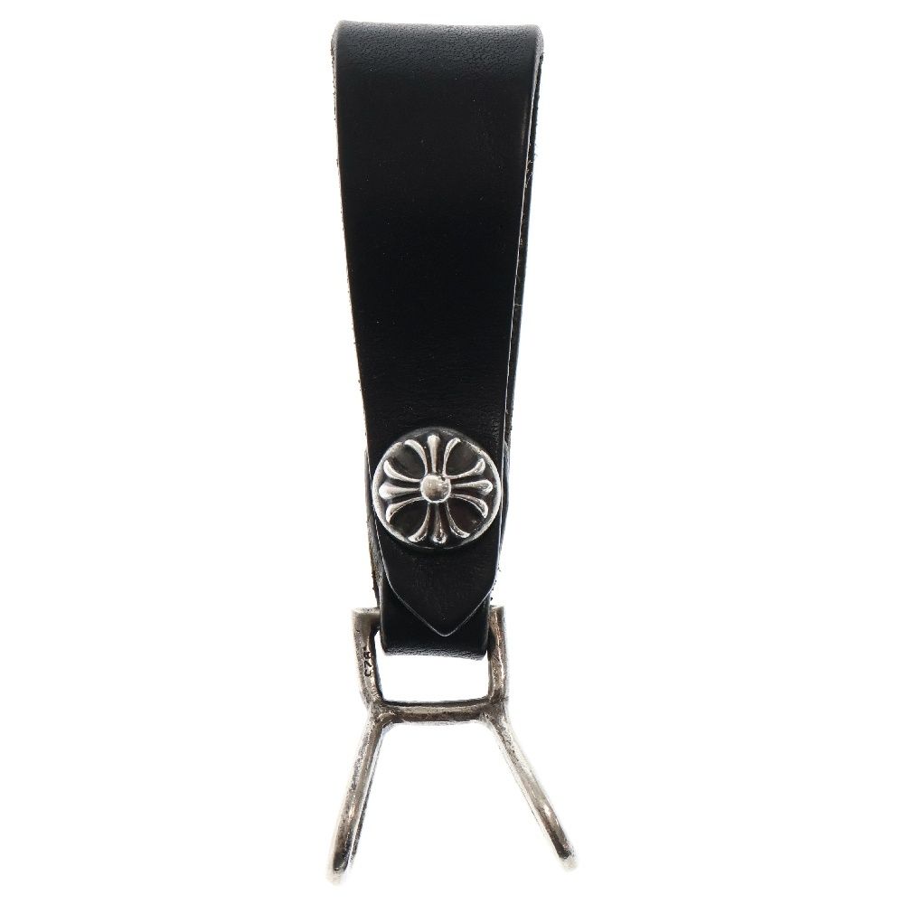 CHROME HEARTS クロムハーツ BELT LOOP ベルトループ クロスボールボタン レザーベルトループ シルバー|ブラック