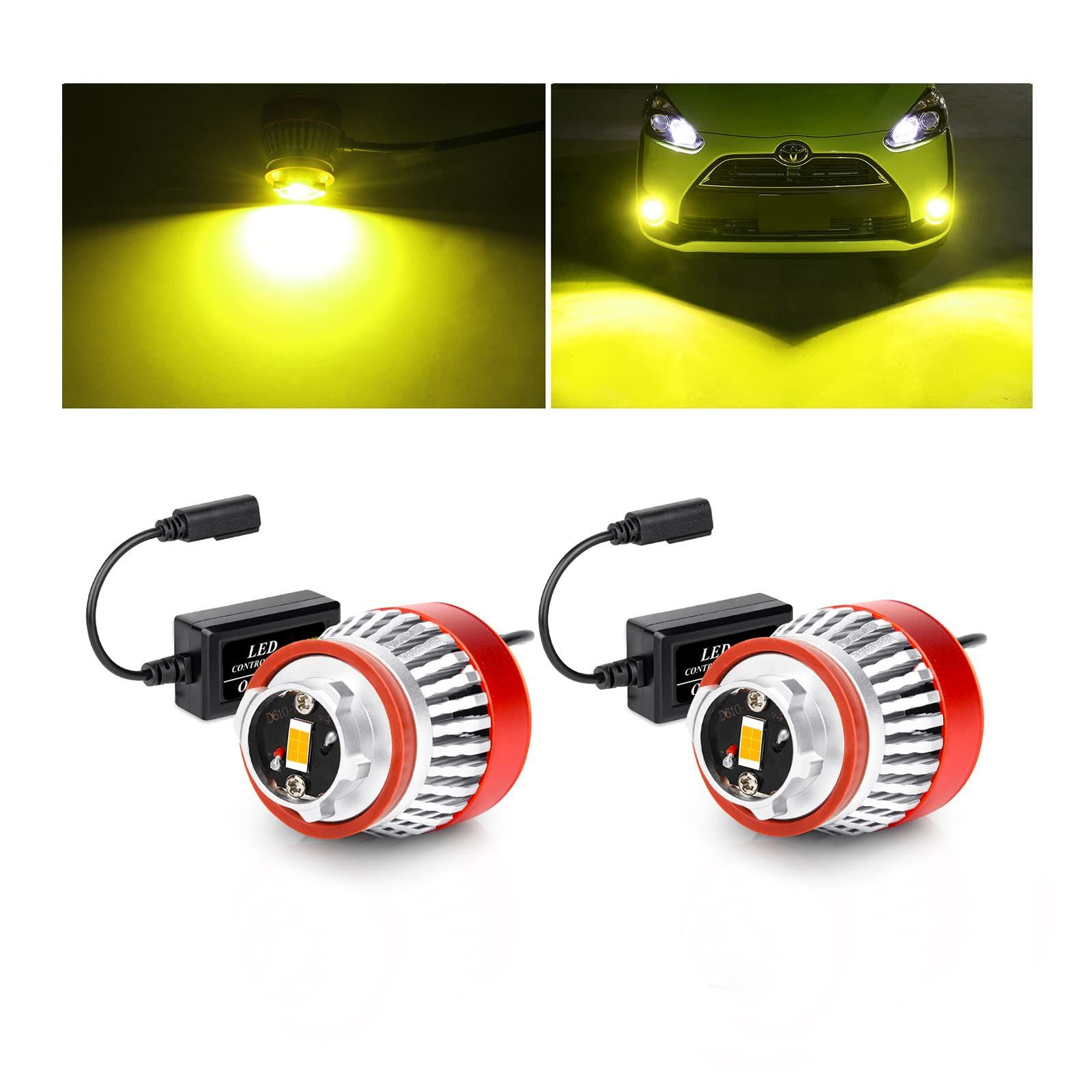 OPPLIGHT 純正LEDフォグ交換用 L1B LED フォグランプ 黄色 イエロー 車検対応 爆光 5800LM 純正交換 ポン付け ハイエース7型 クラウン220系 カローラツーリング|スポーツ|クロス 50プリウス後期 ハリアー80系 ルーミー