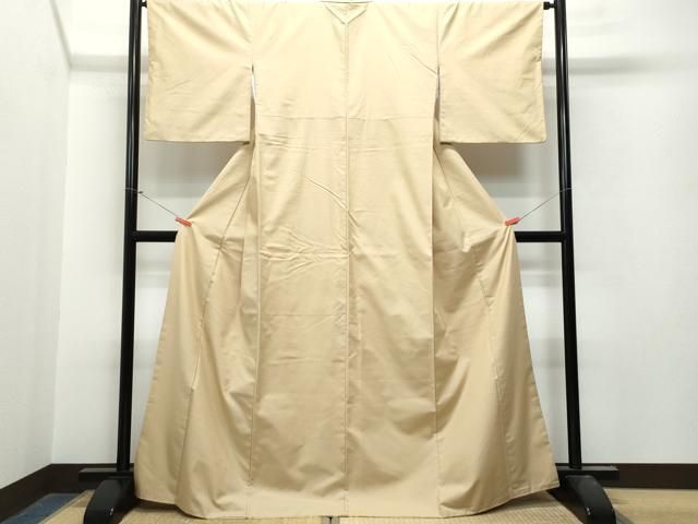 平和屋着物○結城紬 色無地 柿渋色 正絹 逸品 未使用 AAAV7208zg 平和屋