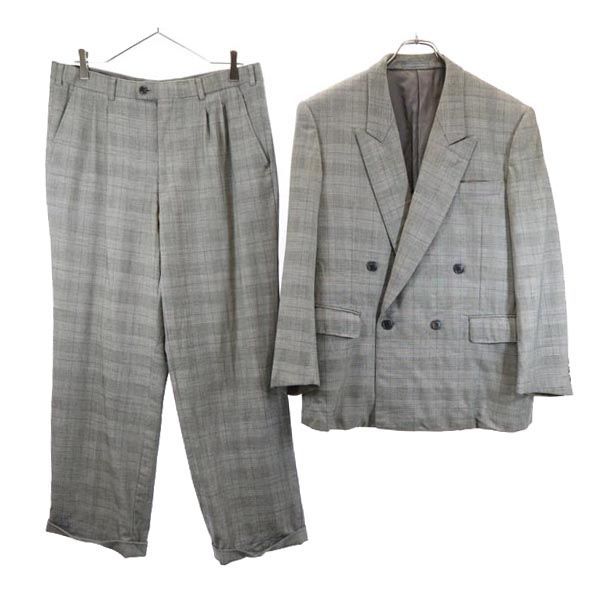 ランバン スーツ 上下 セットアップ ST46-54 グレー系 LANVIN ダブルボタン メンズ 【中古】  【231007】