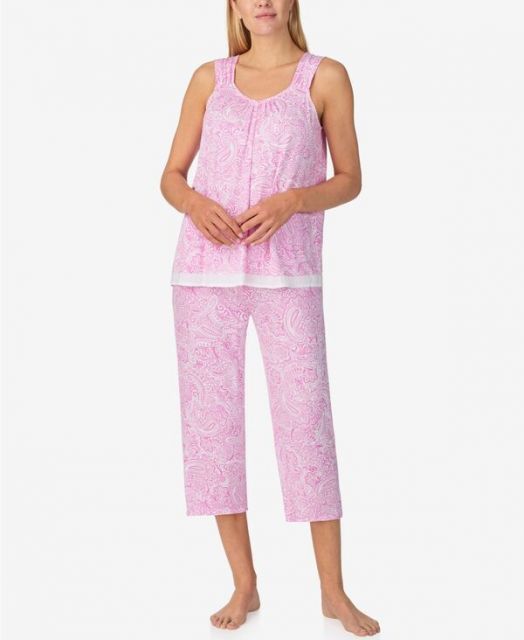 送料無料 エレントレイシー レディース ナイトウェア アンダーウェア Women s Sleeveless Crop Pajama Set Paisley