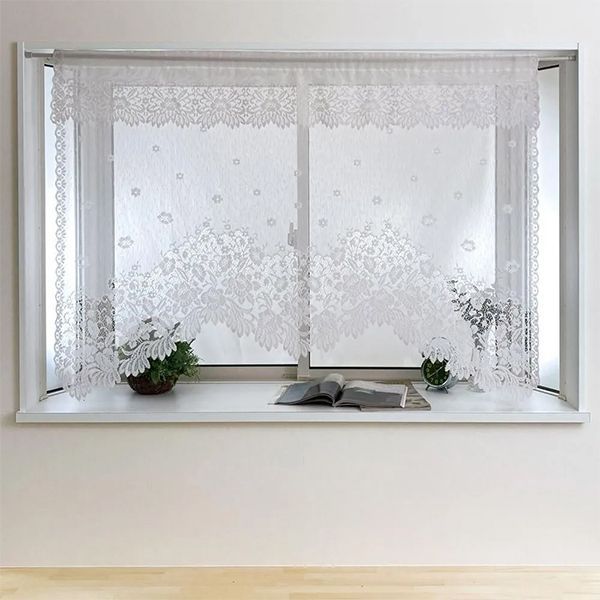 おしゃれパイルレースカーテン フリル付き 幅145cm