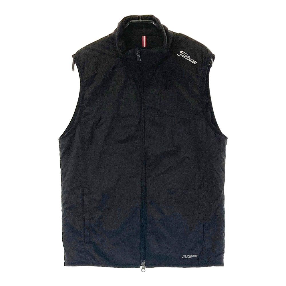 美品　タイトリスト　中綿ベスト　グレー 超美品】タイトリスト 中綿ベスト グレー ロゴ黒 スナップボタン