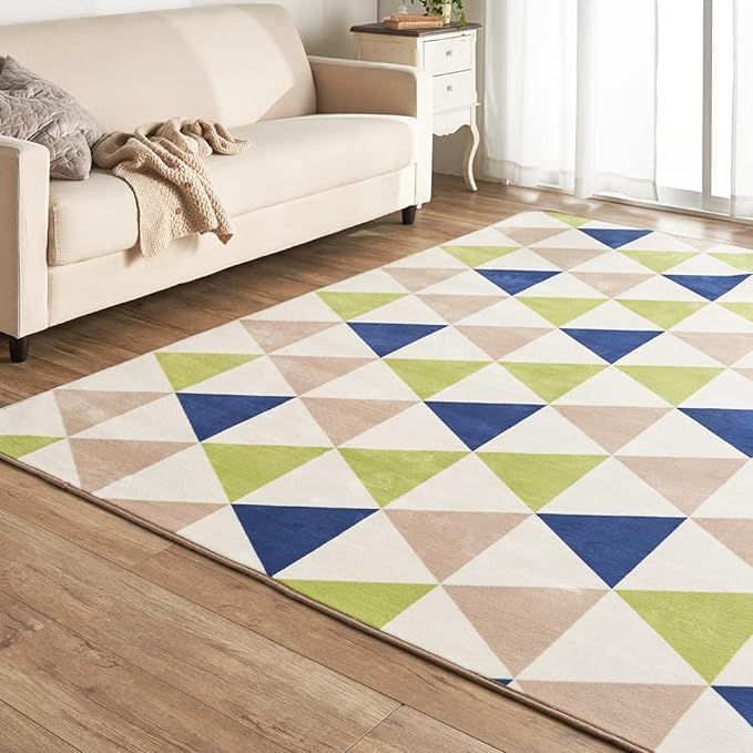 アイリスプラザ(IRIS PLAZA) カーペット ラグ 洗える ラグカーペット マット 200×250cm 滑り止め付き ホットカーペット対応 3畳 防ダニ フランネル さらフワ触感 おしゃれ 北欧 じゅうたん 幾何学 
