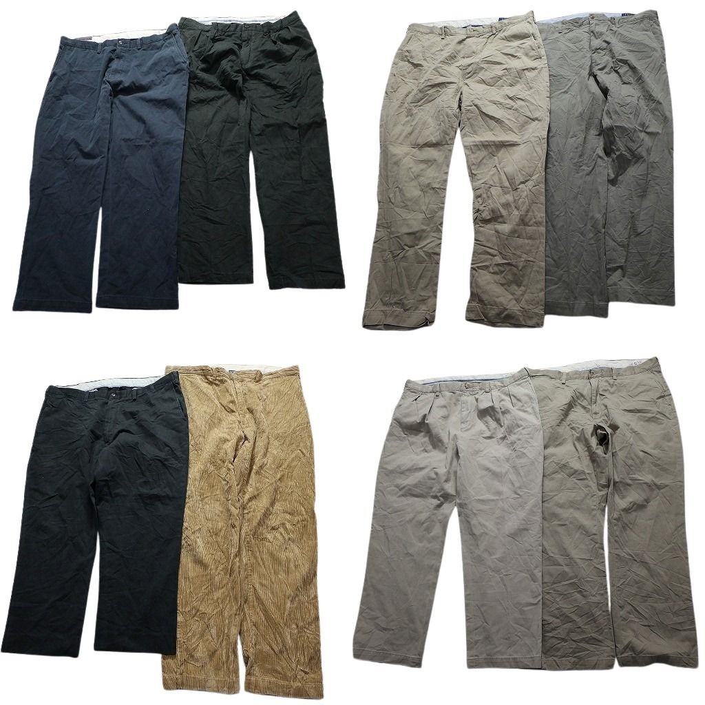 古着卸 まとめ売り ラルフローレン パンツ 6枚セット (メンズ 40 ) コーデュロイ 2タック インタック チノパン 中古 古着 MY5856
