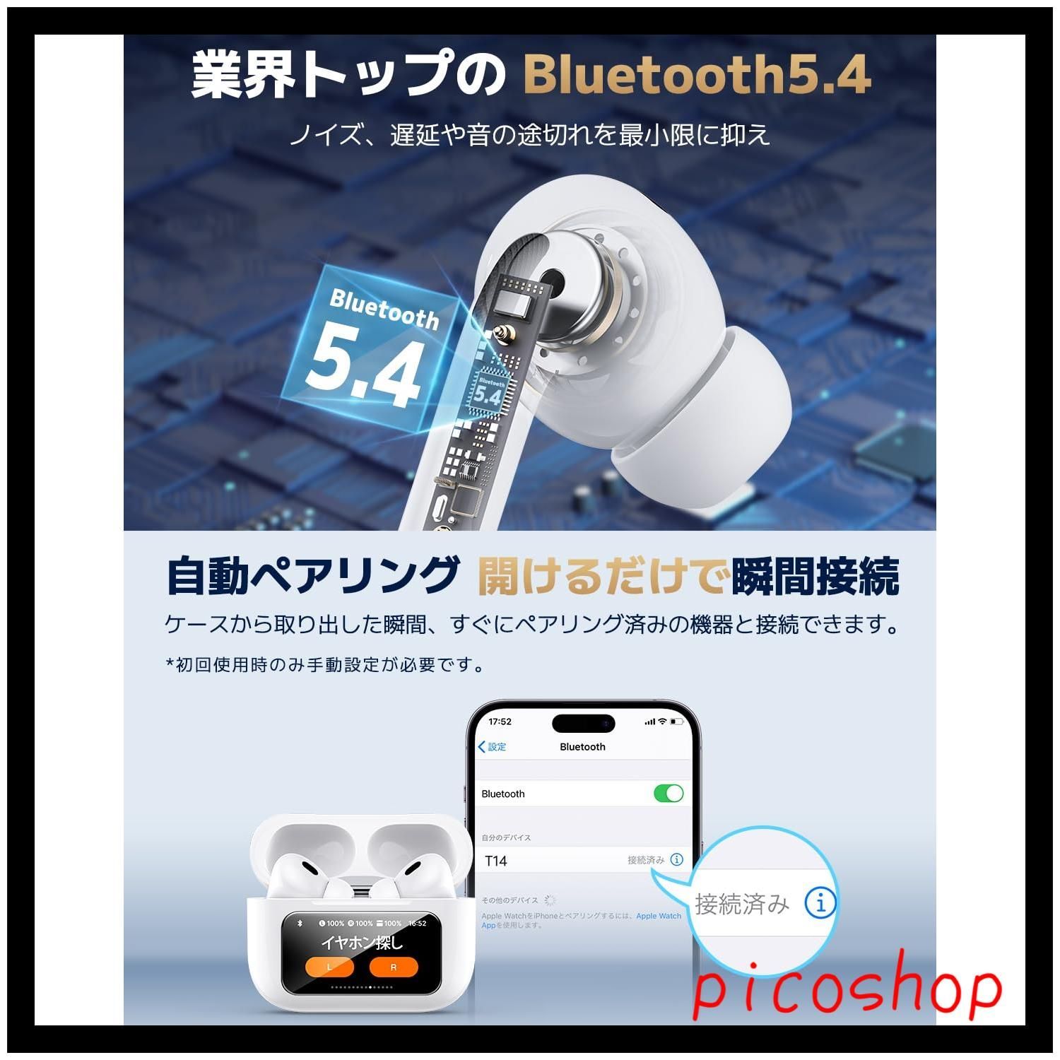 Amazon.co.jp: ワイヤレスイヤホン イヤホン Bluetooth イヤホン