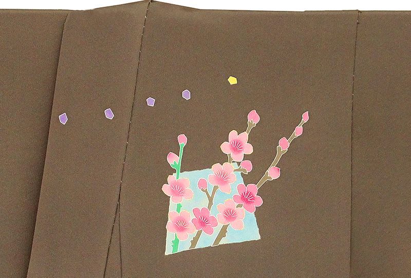 創作手描き染特撰訪問着 濃い地美術染本加工