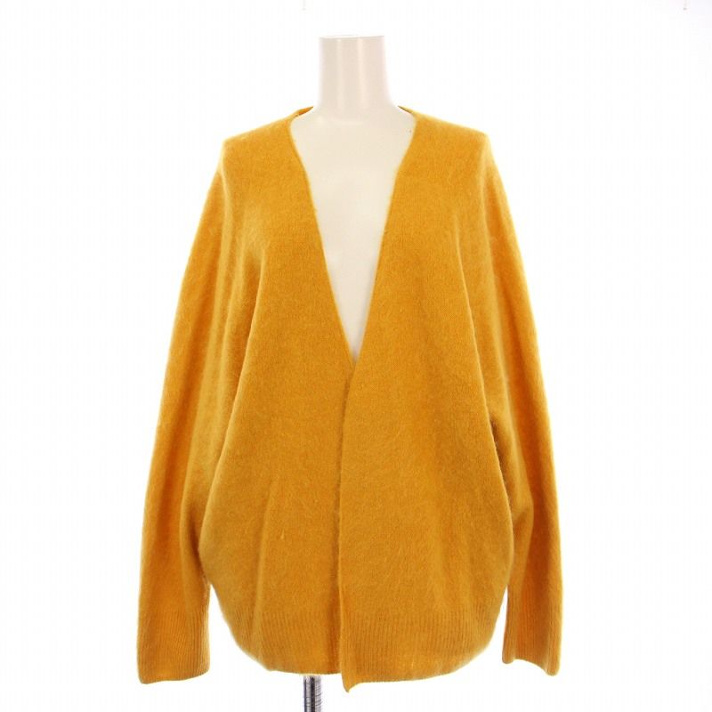 ハーヴェルスタジオ HAVEL studio CASHMERE FUR CARDIGAN カシミヤファーカーディガン ニット 長袖 前開きトッパー 薄手 ストレッチ 無地 F オレンジ |BB