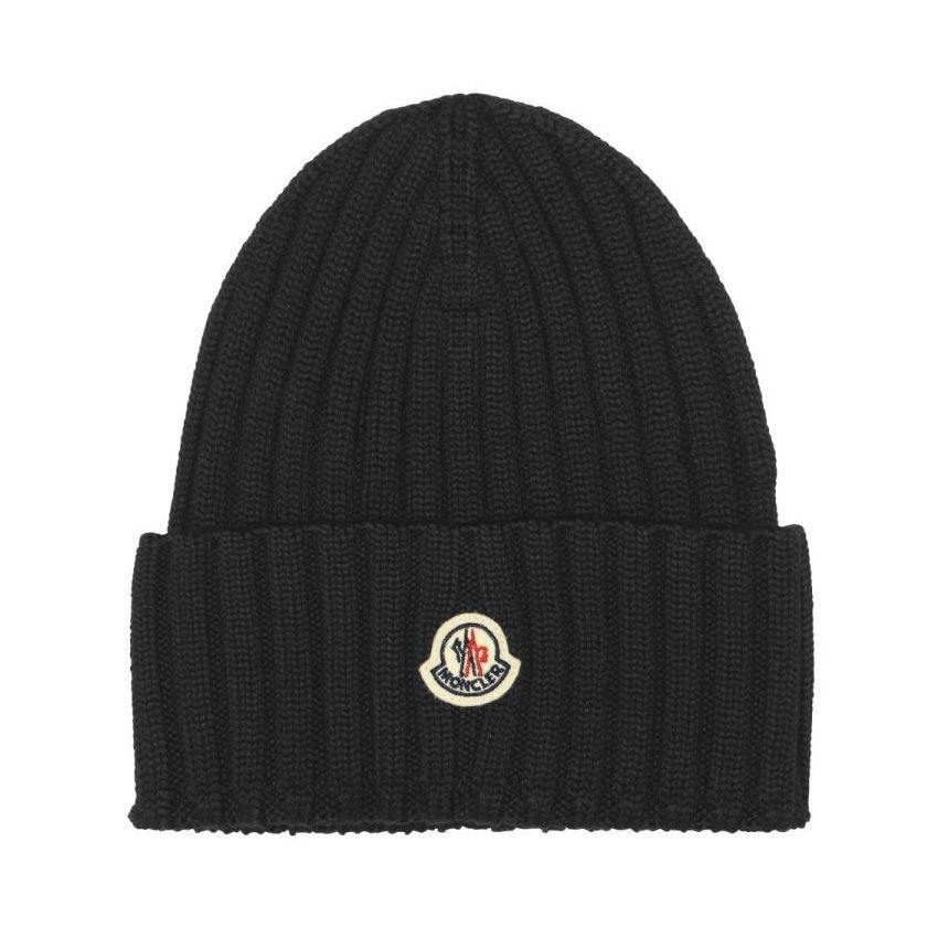 105 MONCLER モンクレール 3B00036 A9327 ブラック ニットキャップ ニット帽 男女兼用