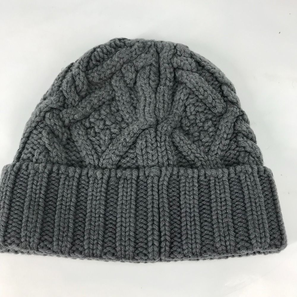 新品未使用 MONCLER モンクレール ニット帽 ロゴワッペン ビーニー モンクレール】ビーニー ニット帽 Lサイズ ロゴワッペン 黒