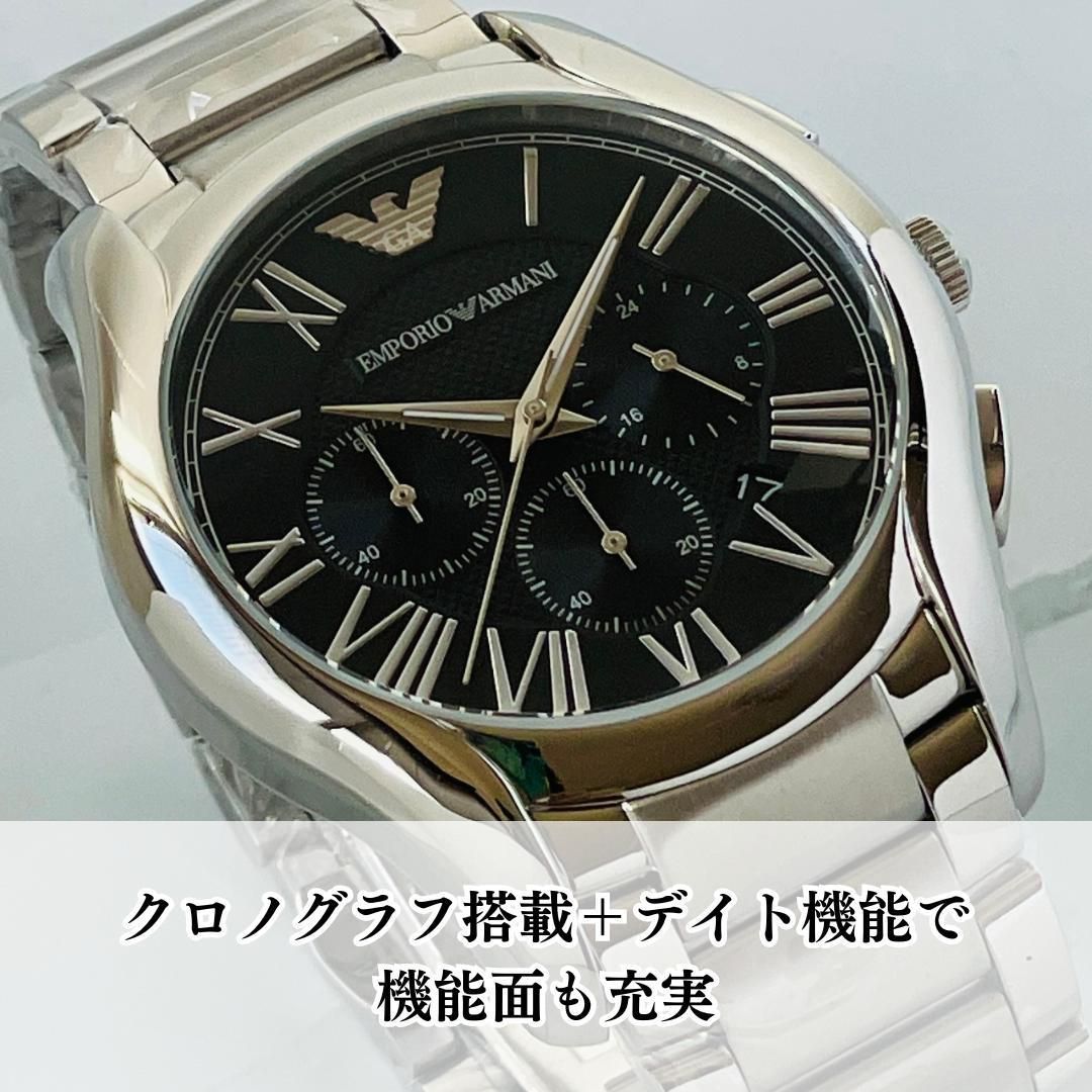 腕時計メンズ新品アナログEMPORIO ARMANIシルバーAR11083デイト銀