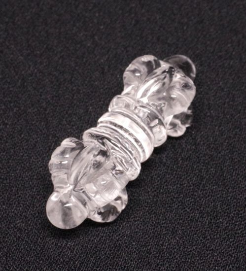 水晶 ・ヒマラヤ チベット仏像 ・秘宝逸品 ・家宝 ・ご利益 ・送料無料 ヒマラヤ水晶 バジュラ 金剛杭 (43mm) 穴あり 天然水晶 チベット
