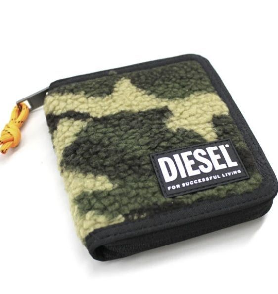 ★SALE 数量限定★人気 DIESEL ディーゼル 二つ折り財布 カモフラ柄 ボア 送料無料 X8292