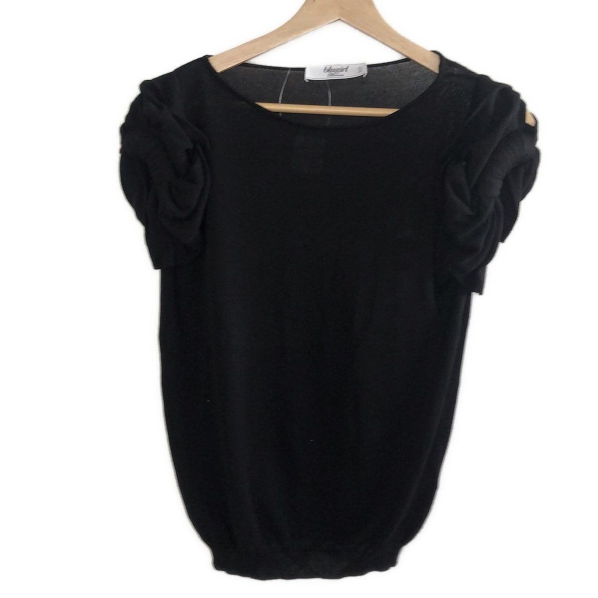 BLUGiRL BLUMARINE ブルーガールブルマリン 半袖セーター サイズ40 M レディース - 黒 フリル