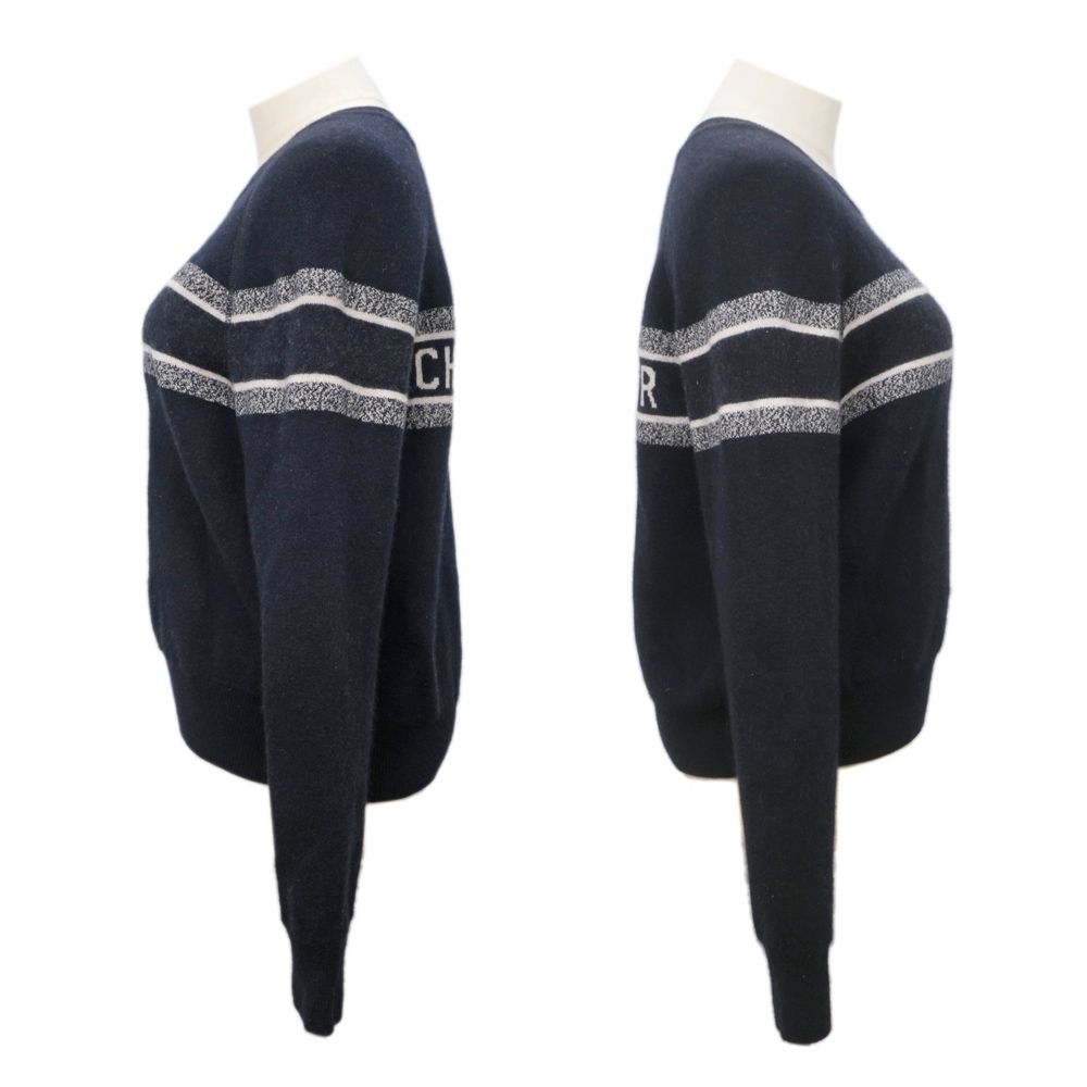 名東】ディオール リバーシブルニットセーター 34 カシミヤ ブラック