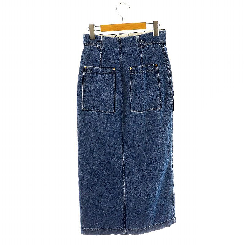マメクロゴウチ Mame Kurogouchi Embroidered Denim Skirt