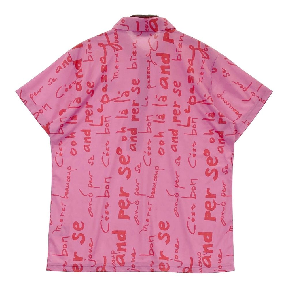 サイズ LL AND PER SE アンパスィ AFS9814X4 モデル 半袖ポロシャツ 総柄 ピンク系 240101395907 ゴルフウェア レディース ストスト