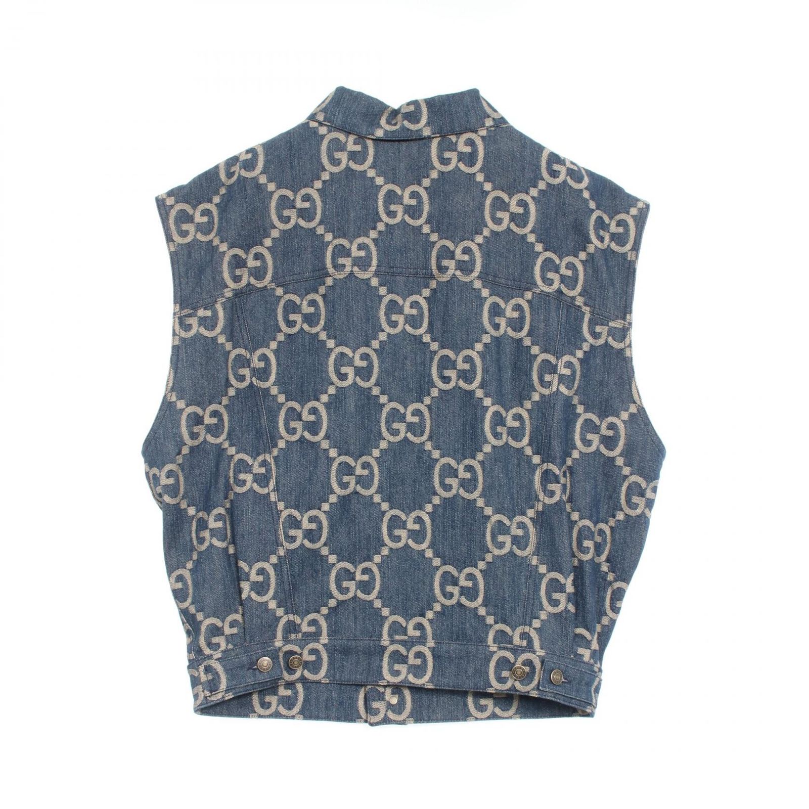 ®️◆GUCCI ベスト◆ GUCCI - GUCCI グッチ ベスト -(XS位) 紺x赤(総柄) 【古着
