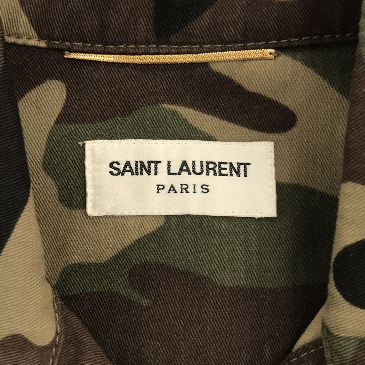 SAINT LAURENT PARIS サンローラン パリ 15SS カモフラミリタリージャケット カーキ×マルチカラー 36