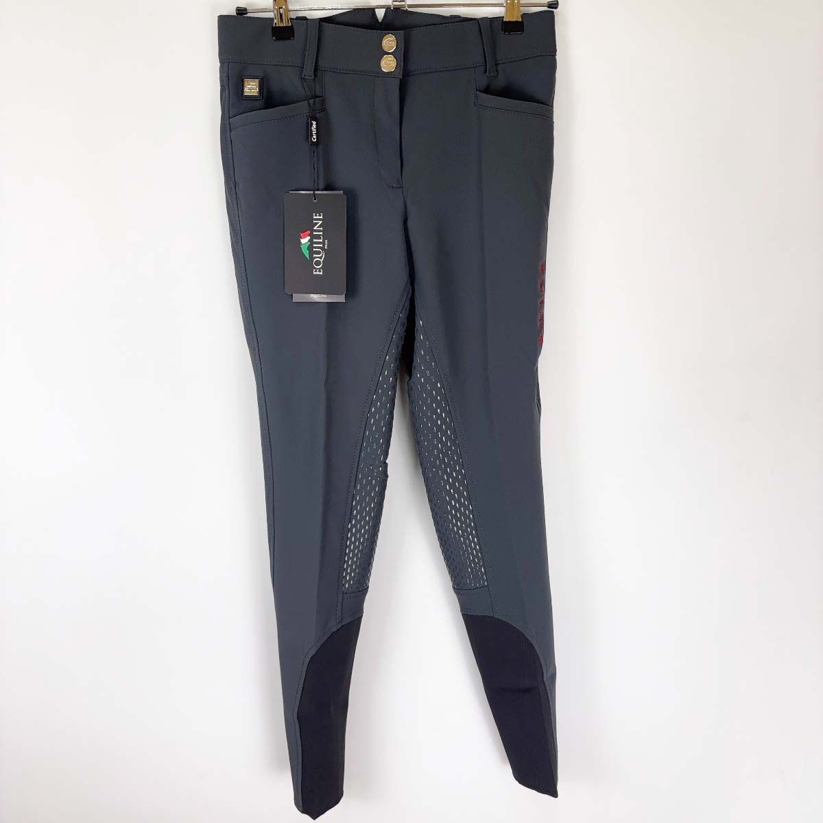 【未使用】EQUILINE エクイライン DONDER フルグリップ キュロット I44 ナイトグレー N08989 レディース 乗馬 馬術