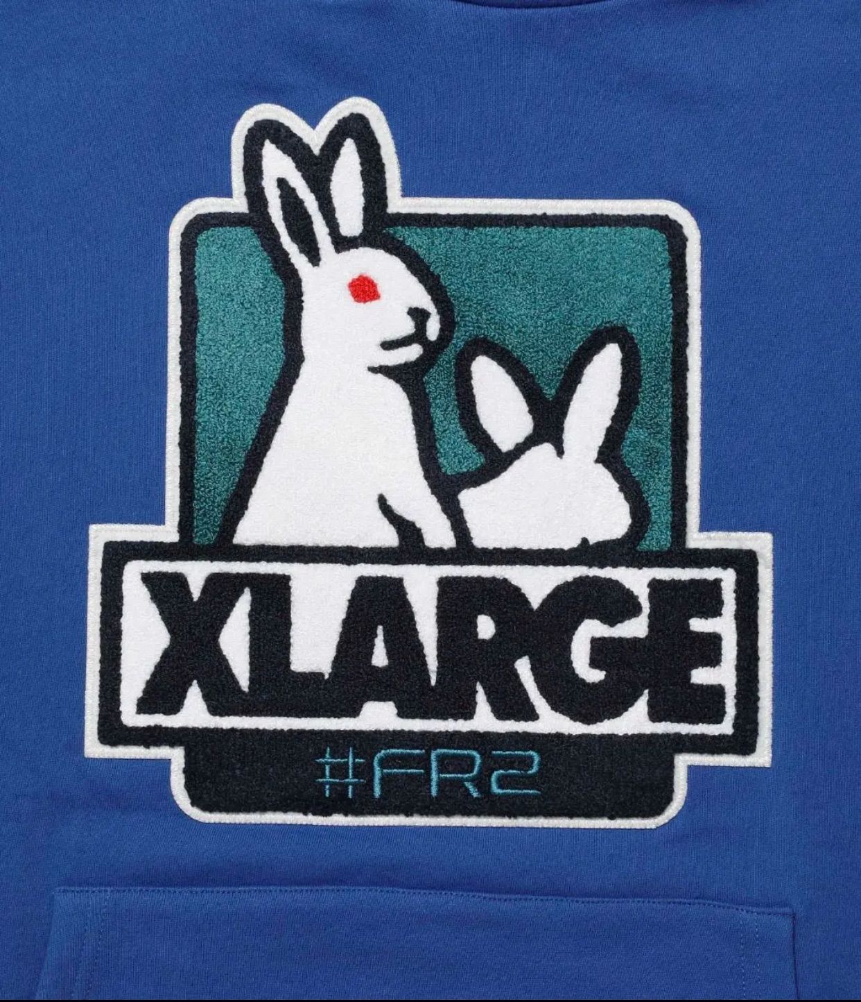 FR2 × XLARGE Fxxk Icon Hoodie BLUE XL - パーカー