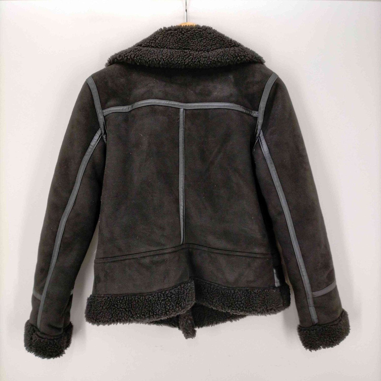 ザラ ZARA フェイクムートン ボア ダブルライダース ジャケット