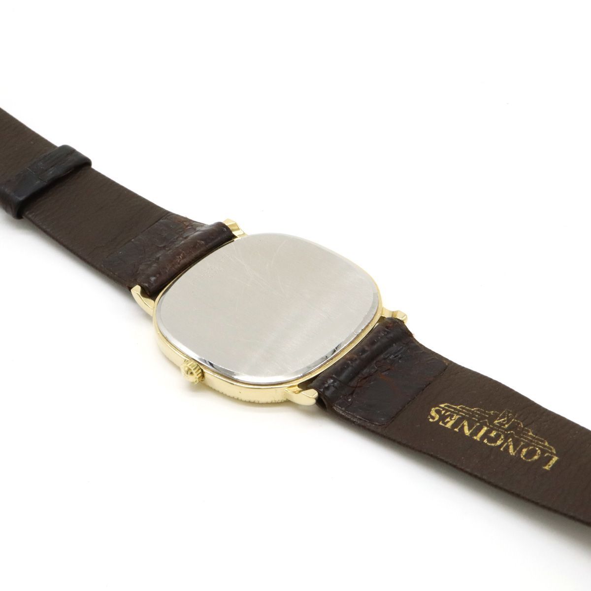 LONGINES ロンジン スクエア型 ゴールド文字盤 GP メンズ QZ クォーツ