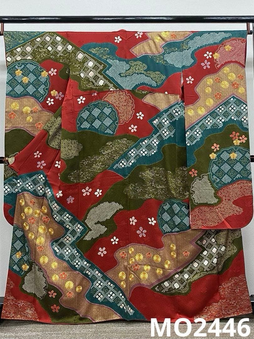 振袖 青柳 豪華 金駒 金彩 振りぼかし 身丈161cm パールトーン加工済