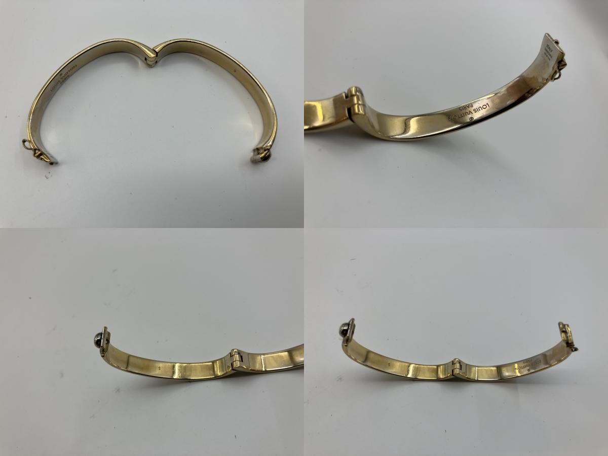 ルイヴィトン カフ ナノグラム バングル Sサイズ M00253 GP ゴールド