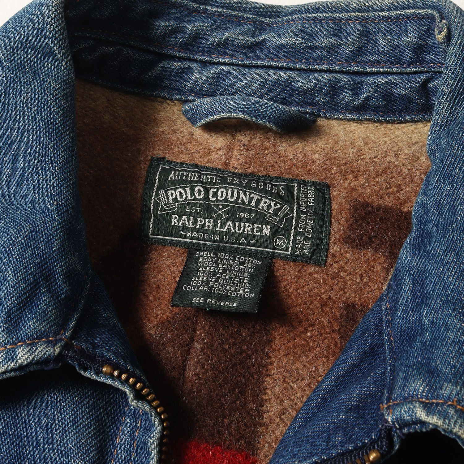90s POLO COUNTRY デニムジャケット ネイティブ柄 USA製 L 90s POLO COUNTRY デニムジャケット ネイティブ柄 USA製 L