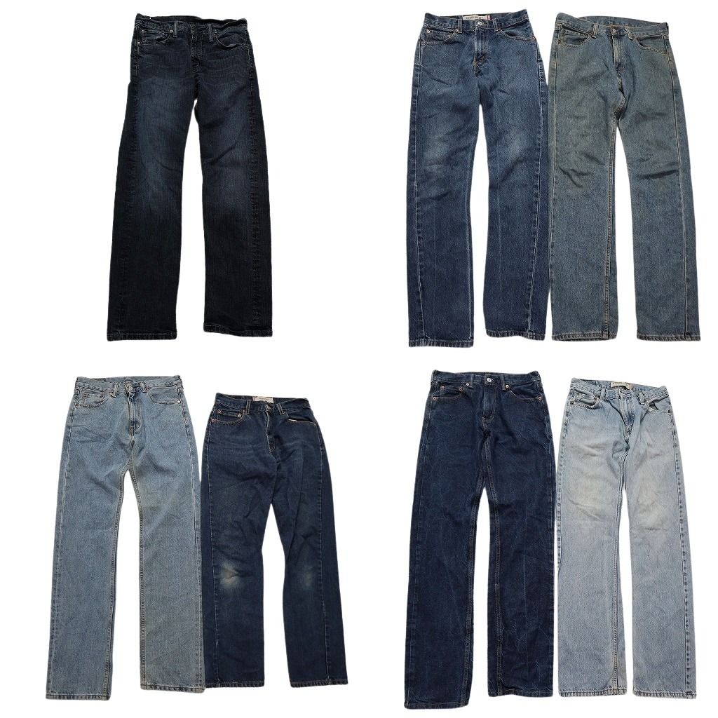 古着卸 まとめ売り リーバイス 505 デニム パンツ 7枚セット メンズ 29 |30 フェード ライトブルー インディゴブルー 古着 NC1275
