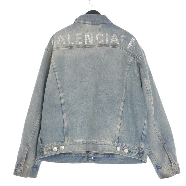 バレンシアガ BALENCIAGA 19SS バックラインストーンロゴ デニム