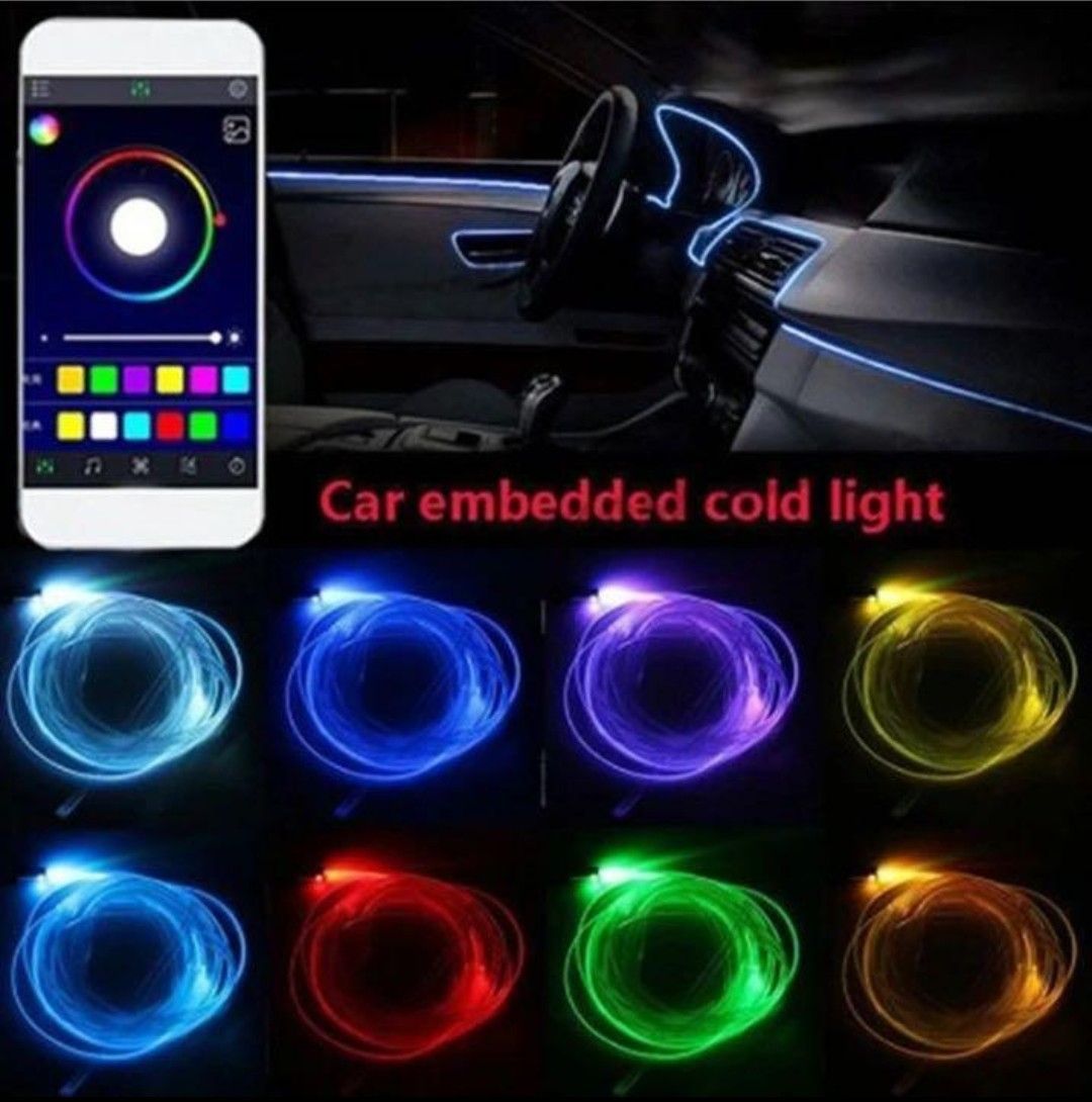 大人気 車 汎用 LED アンビエントライト14in1 リブ付きチューブ 8m 大人気 車 汎用 LED アンビエントライト14in1 リブ付きチューブ