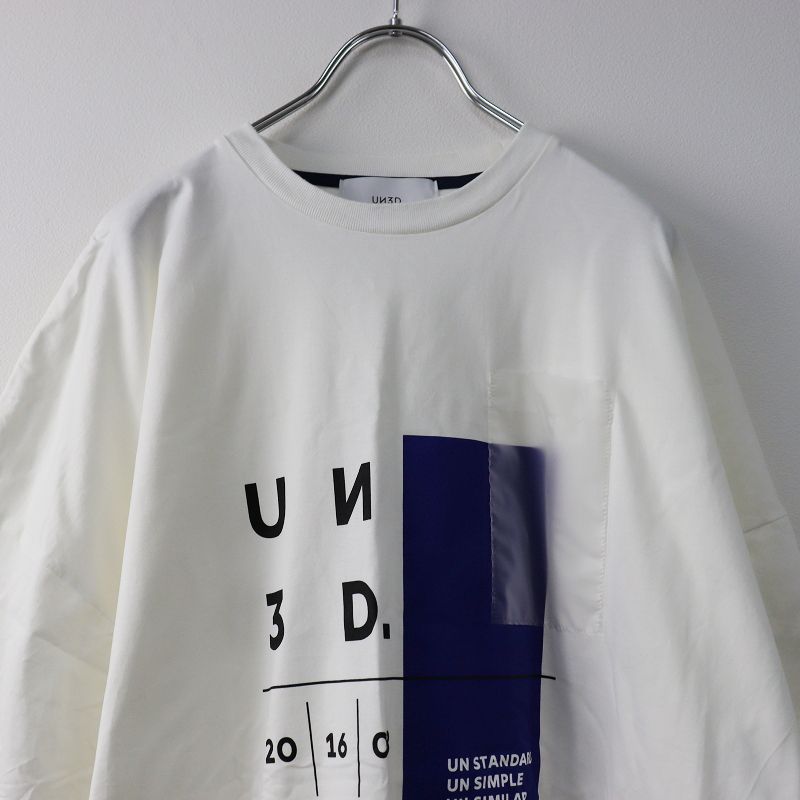 アンスリード UN3D. 2023SS グラフィックオーバーTシャツ 44/ホワイト 