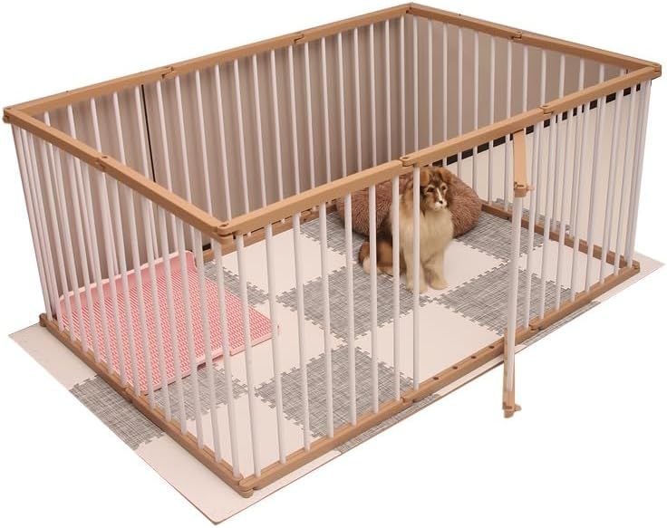 AORTD 犬用サークル ペットフェンス 10枚 ペットサークル 折りたたみ 自由に変形 な形状 ドア付き 室内外兼用 小中型犬 組み立て簡単 工具不要