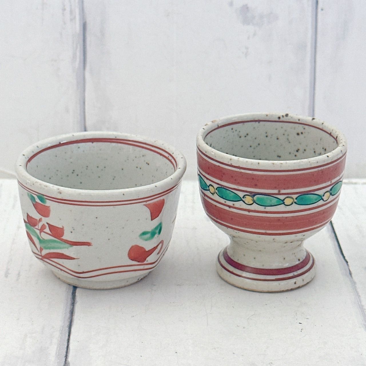 萩焼 加進信彦 共箱付き ぐい呑みなど 6点セット 陶芸 陶器 赤絵