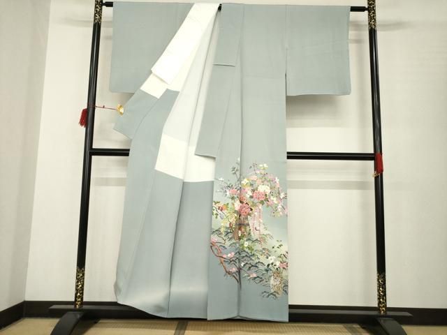 平和屋着物 本加賀友禅作家 寺刺新一 色留袖 枝花文 暈し染め 正絹 AABC1921ck