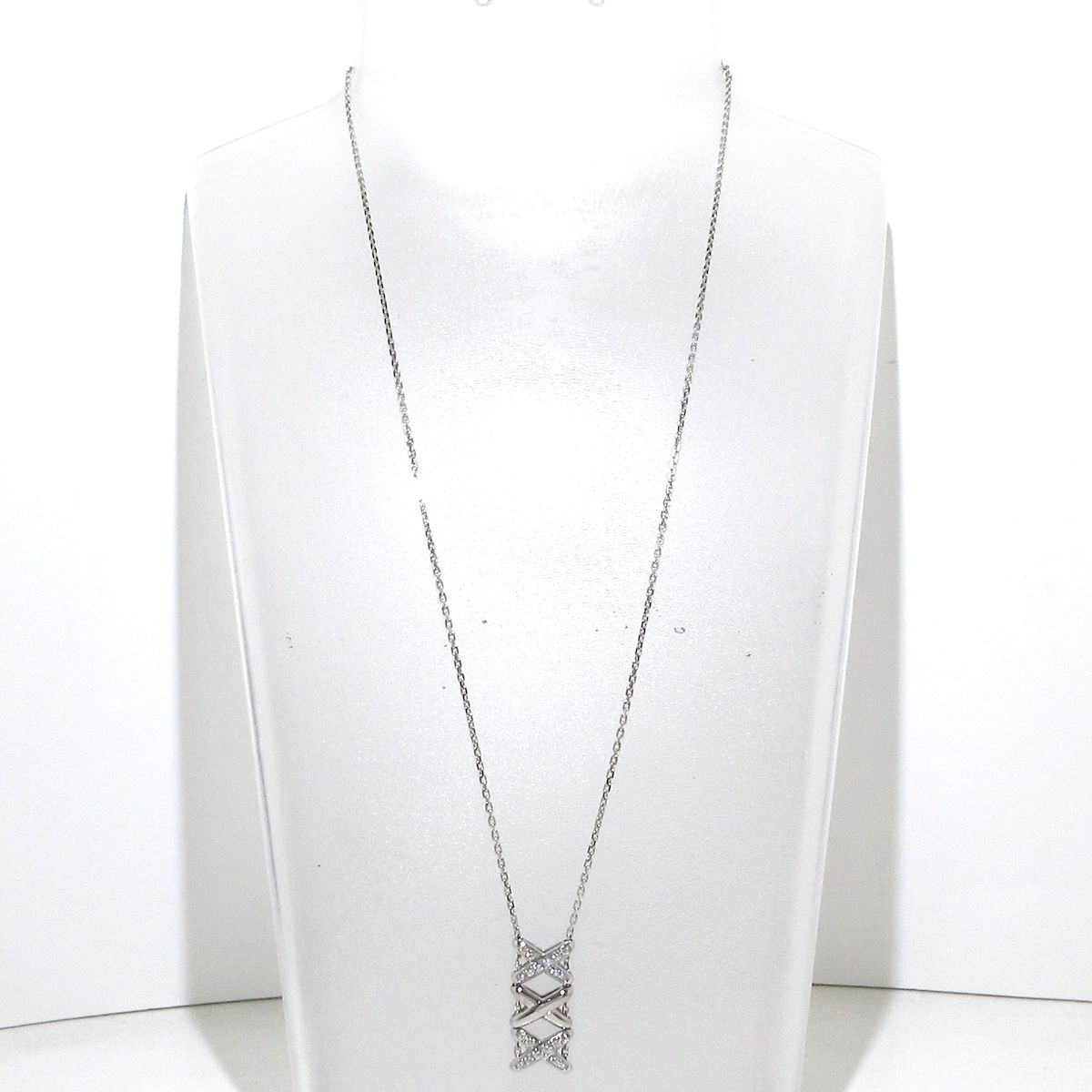 CHAUMET(ショーメ) ネックレス美品 リアン ダムール 081039 K18WG×ダイヤモンド 3モチーフ/20Pパヴェダイヤ