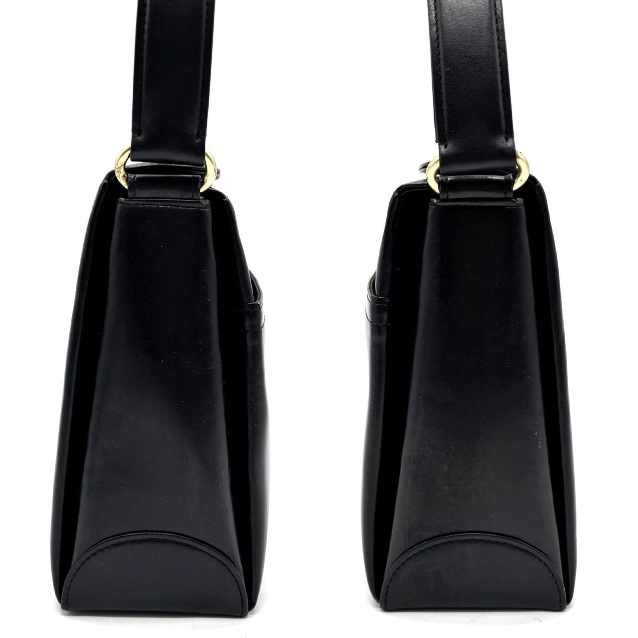 極美品✨】ワコウハンドバッグゴールド金具レザーブラックフォーマル