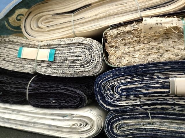 平和屋本店□浴衣反物 まとめて 45点 蝶 蝸牛 花柄 百合 古渡染 HARUMI  