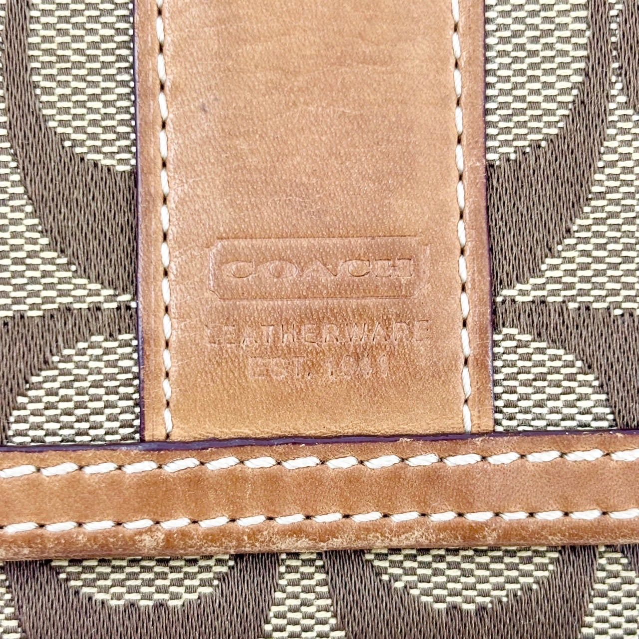 COACH コーチ シグネチャー 長財布 ブラウン レザー×キャンバス 1253
