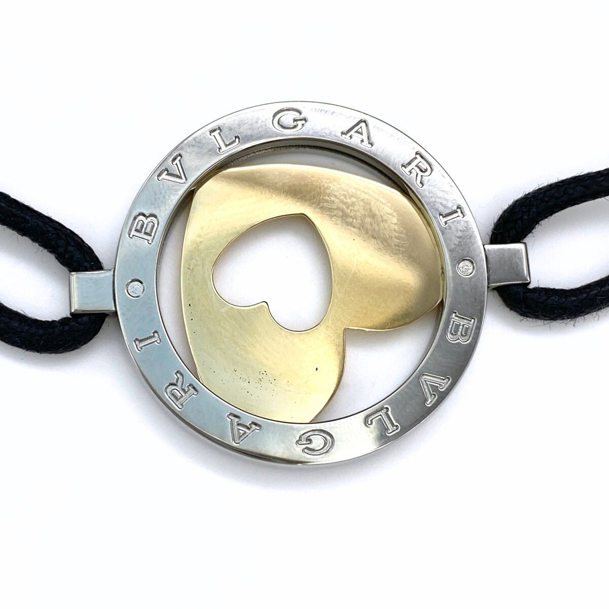 ブルガリ BVLGARI トンド ハート ブレスレット YG イエロゴールド SS ステンレススチール 腕輪 ブレスレット 750 SS レディース